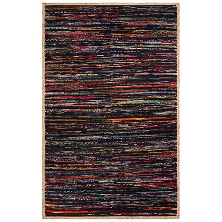 Safavieh 3 x 5 ft. Montauk Rectangle Hand Loomed Area Rug Black & Natural MTK960Z-3